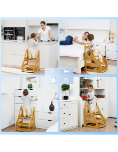 Escalera para Niños NeoBorn 2 en 1 Amarillo Plegable 2