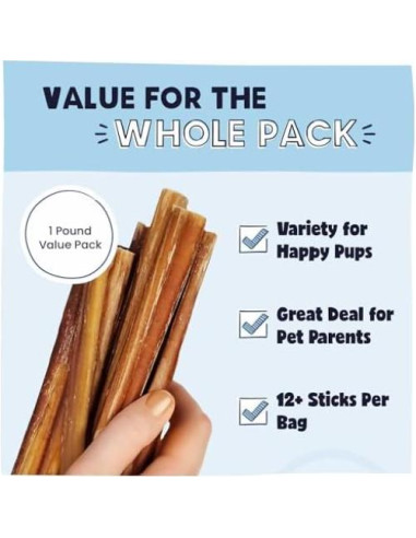 Pawstruck 5-20 cm Palitos de Carne de Res para Perros 1 kg