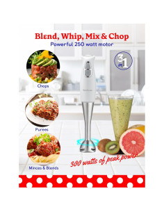 Batidora de Inmersión Betty Crocker 250W 2 Velocidades Blanca 2