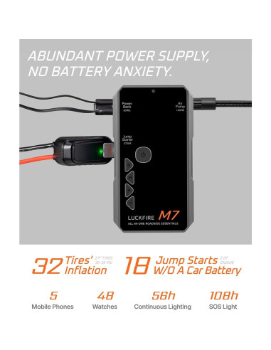Arrancador de Batería Luckfire M7 2750A con Compresor