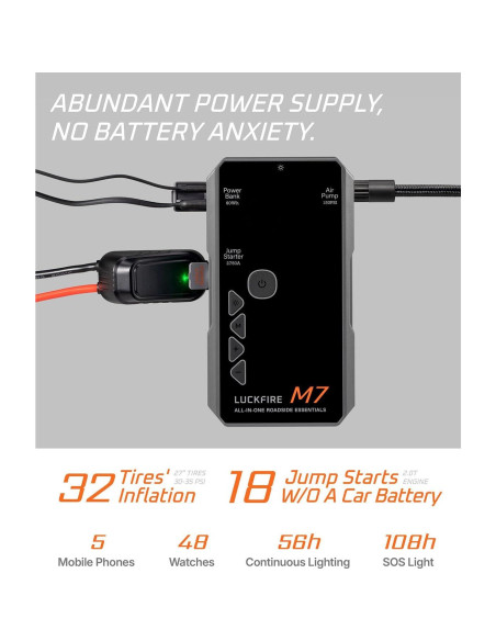 Arrancador de Batería Luckfire M7 2750A con Compresor