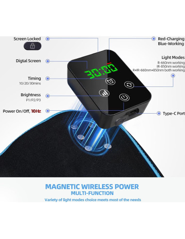 Cinturón Terapia Luz Roja Feangli Inalámbrico Alivio Dolor