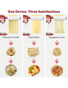 Accesorio de Pasta KitchenAid 3 en 1 con Rodillo y Cortadores 2