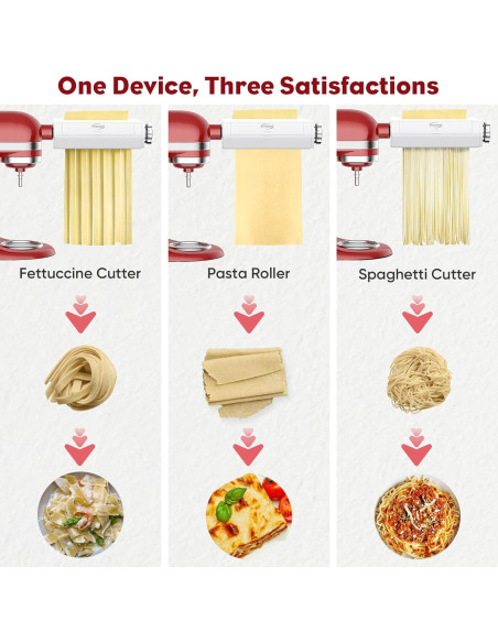 Accesorio de Pasta KitchenAid 3 en 1 con Rodillo y Cortadores