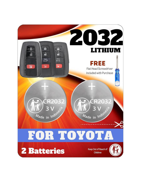 Batería CR2032 2-Pack - Reemplazo para llavero Toyota