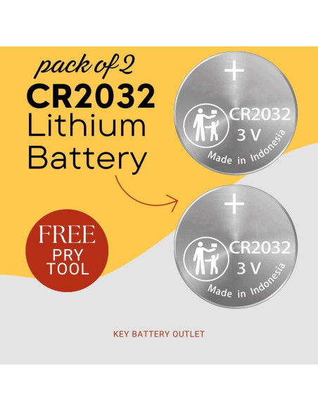 Batería CR2032 2-Pack - Reemplazo para llavero Toyota