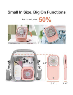 Ventilador Portátil F-color Mini 3 Velocidades Rosa 2