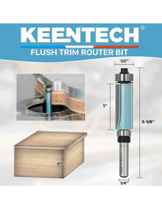 Broca de Router KEENTECH 1/2" Diámetro 1" Profundidad 2