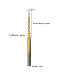 Bit de Espuma CNC Escpere D12xR1.5x100mm Cónico 2