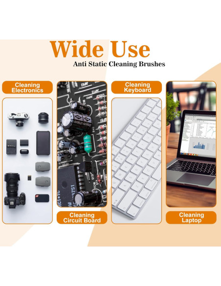 Juego de 8 cepillos antiestáticos APBFH para limpieza electrónica