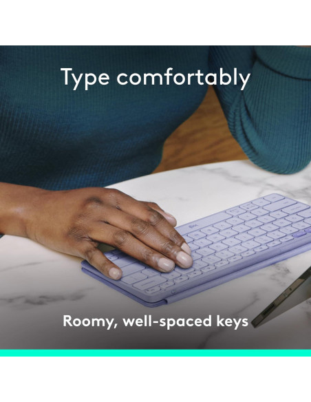 Teclado Bluetooth Logitech Keys-To-Go 2 Ultra Portátil Lila