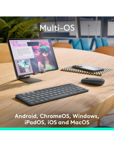 Teclado Bluetooth Logitech Keys-To-Go 2 Ultra Portátil Lila