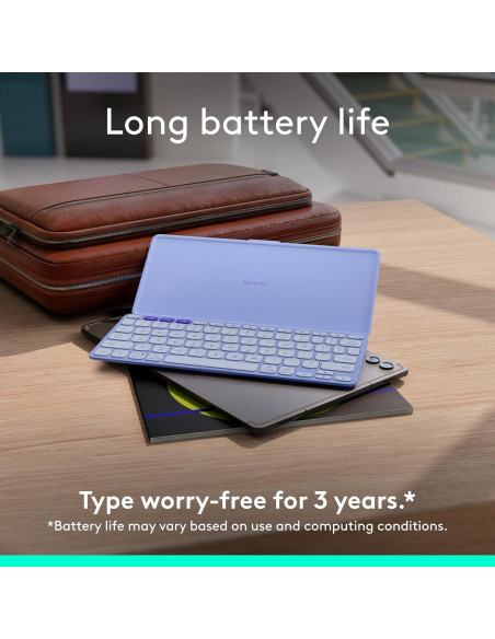 Teclado Bluetooth Logitech Keys-To-Go 2 Ultra Portátil Lila
