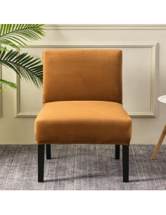 Funda de Silla Sin Brazos JIAN YA NA Terciopelo Camel 2