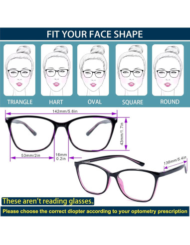 Gafas de Distancia Lovispecs para Mujeres - Ojo de Gato 0.5D