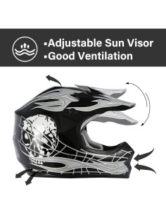 Casco Motocross XFMT Calavera Negra S para Niños 2