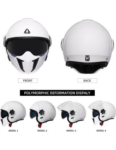 Casco Abierto TRIANGLE OP12A Blanco XXL para Motocicleta
