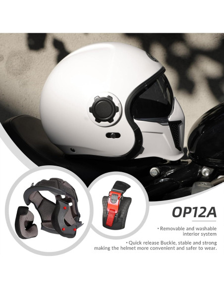 Casco Abierto TRIANGLE OP12A Blanco XXL para Motocicleta