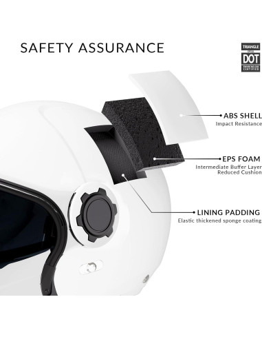 Casco Abierto TRIANGLE OP12A Blanco XXL para Motocicleta