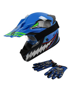 Casco de Motocross XFMT TCMT-DOT para Niños Azul