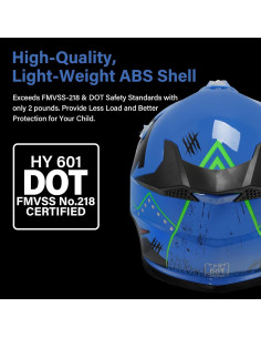 Casco de Motocross XFMT TCMT-DOT para Niños Azul 2