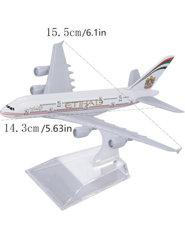 Modelo de Avión DAGIJIRD A380 Etihad Escala 1/400