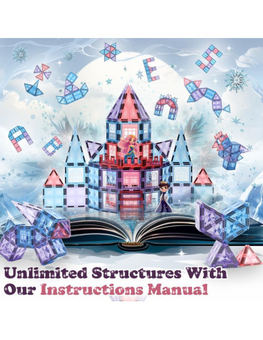 Azulejos Magnéticos de Construcción Little Pi - Castillo de Hielo 80 Piezas