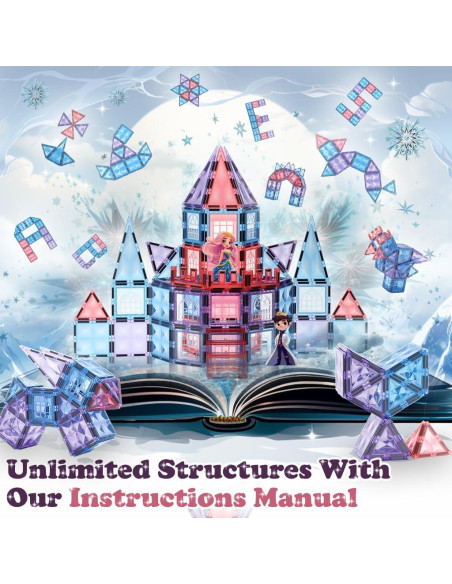 Azulejos Magnéticos de Construcción Little Pi - Castillo de Hielo 80 Piezas