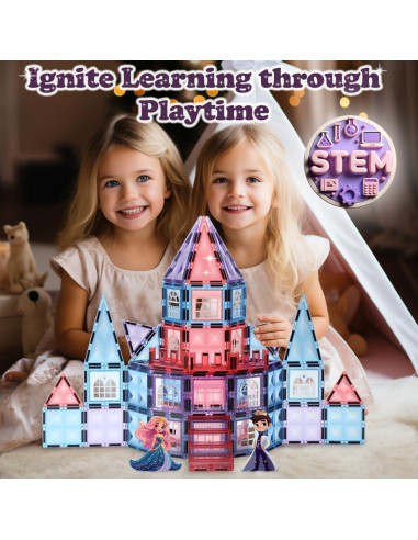 Azulejos Magnéticos de Construcción Little Pi - Castillo de Hielo 80 Piezas