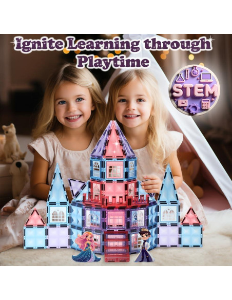 Azulejos Magnéticos de Construcción Little Pi - Castillo de Hielo 80 Piezas