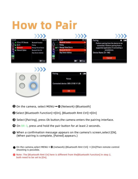 Control Remoto Inalámbrico Aodelan para Cámara Sony ZV-E10, FX3