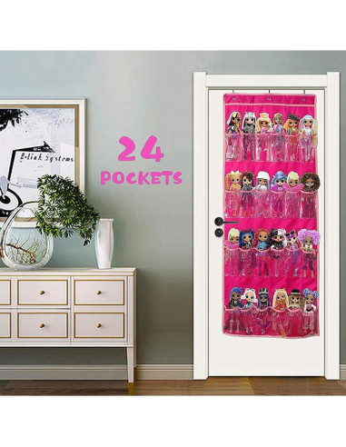 Organizador Colgante de Juguetes Helimwint Rosa 24 Bolsillos