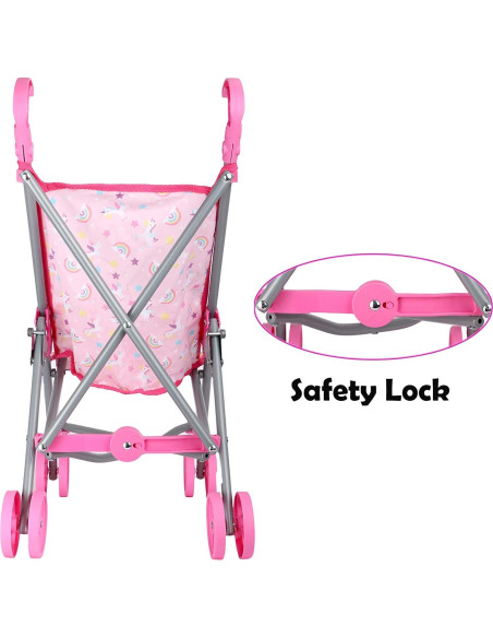 Carrito de Muñecas Colección de Sueños Rosa 58 cm Metal