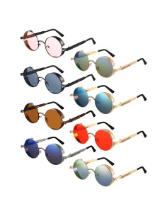 8 Gafas Steampunk Retro Redondas Coume para Hombres y Mujeres