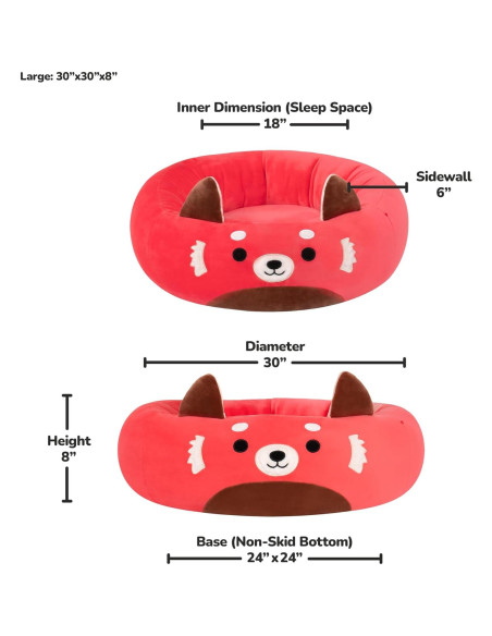 Cama para Mascotas Squishmallows Cici Panda Roja 76 cm