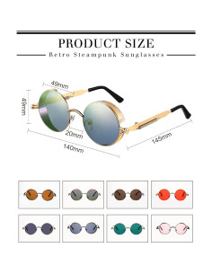 8 Gafas Steampunk Retro Redondas Coume para Hombres y Mujeres 2
