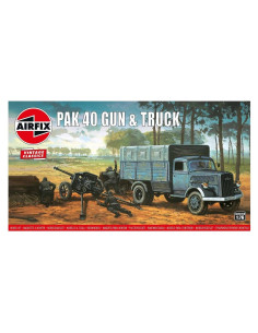 Kit de Modelo Airfix Pak 40 Gun & Truck Escala 1:76