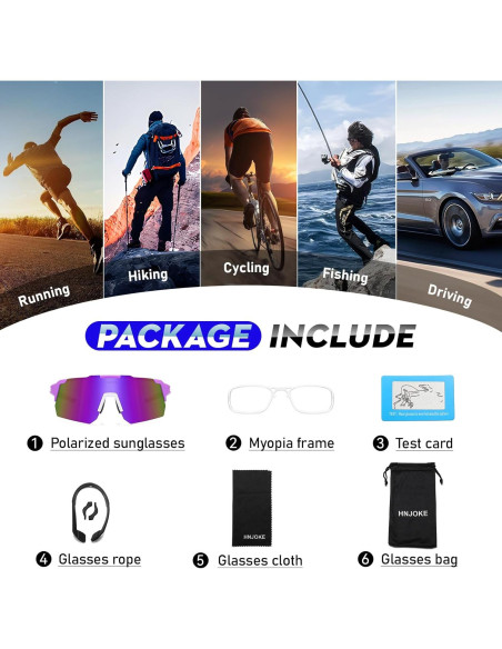 Gafas de Sol Polarizadas UV400 para Ciclismo y Correr - Púrpura