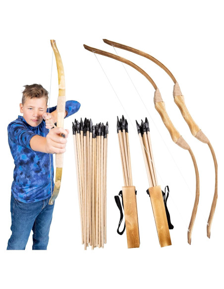 Conjunto de Arco y Flecha de Madera Island Genius 2 Arcos 20 Flechas