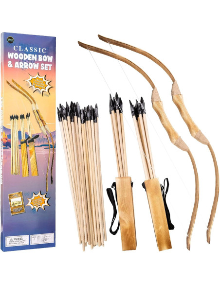 Conjunto de Arco y Flecha de Madera Island Genius 2 Arcos 20 Flechas