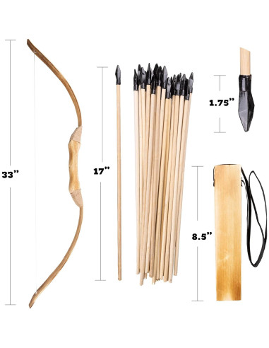 Conjunto de Arco y Flecha de Madera Island Genius 2 Arcos 20 Flechas