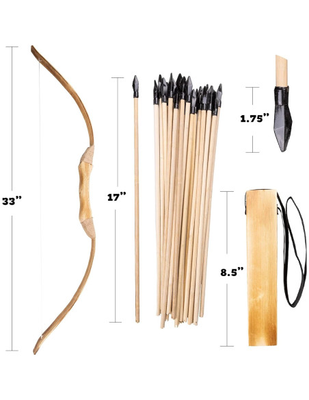Conjunto de Arco y Flecha de Madera Island Genius 2 Arcos 20 Flechas
