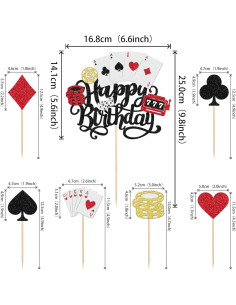 25 Piezas Decoraciones para Cupcakes Casino ZHUOWEISM 2