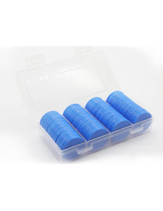 Juego de 100 Fichas de Plástico Azul Real 25 mm para Aprendizaje 2