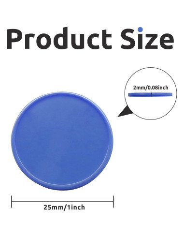 Juego de 100 Fichas de Plástico Azul Real 25 mm para Aprendizaje