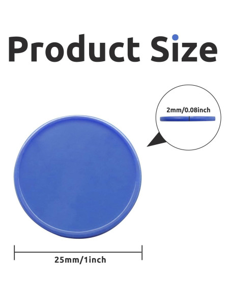 Juego de 100 Fichas de Plástico Azul Real 25 mm para Aprendizaje