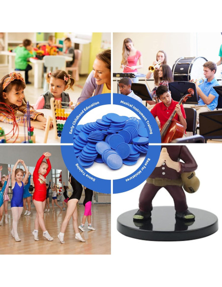 Juego de 100 Fichas de Plástico Azul Real 25 mm para Aprendizaje