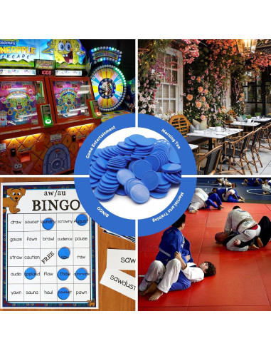 Juego de 100 Fichas de Plástico Azul Real 25 mm para Aprendizaje