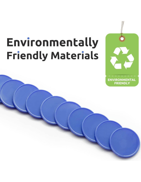 Juego de 100 Fichas de Plástico Azul Real 25 mm para Aprendizaje