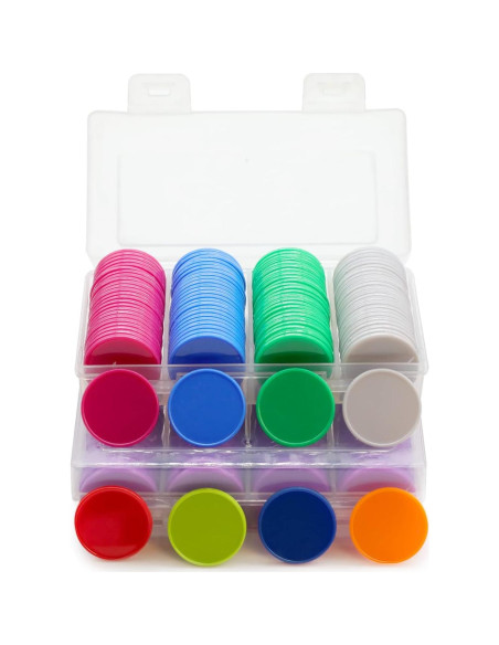 Juego de 100 Fichas de Plástico Azul Real 25 mm para Aprendizaje